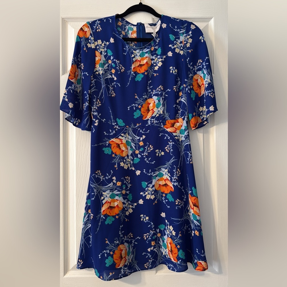 Charles Henry Navy Blue Floral Blouse